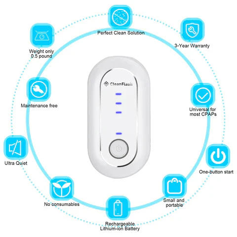 CleanFlash® CPAP/BiPAP Cleaning Device with Bag